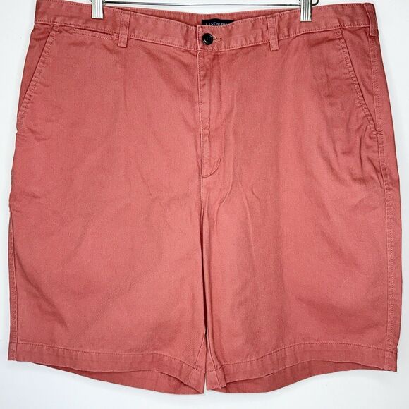 Lands End Khaki Salmon Color Chino Shorts Mens 42 Traditional Fit - Picture 1 of 4